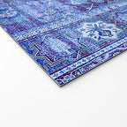 18th Century Isfahan Persian Rug Pattern in Blue Welcome Mat Gallery Image 2