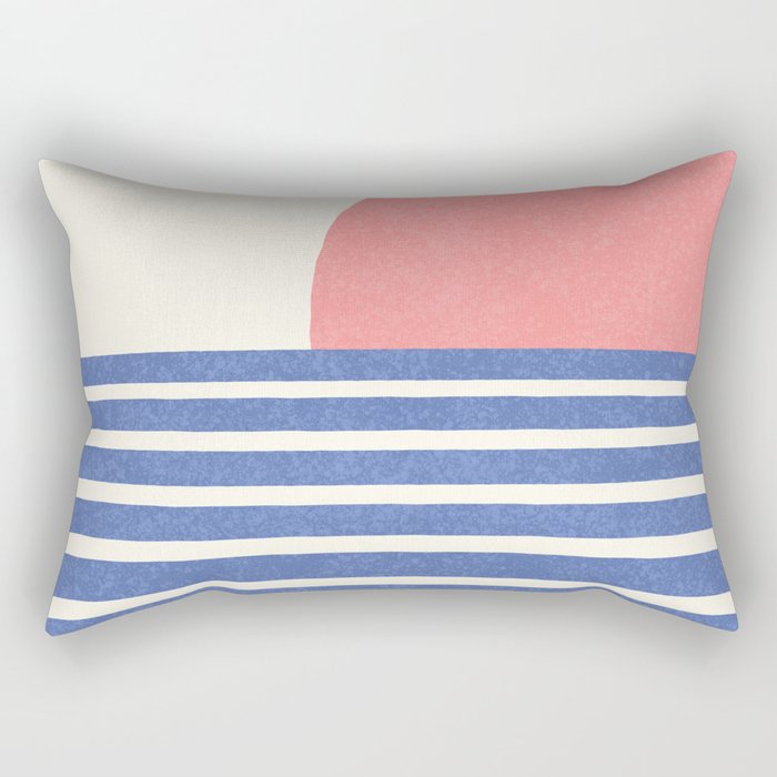 Beach Horizon Lines pink blue Rectangular Pillow Gallery Image 1