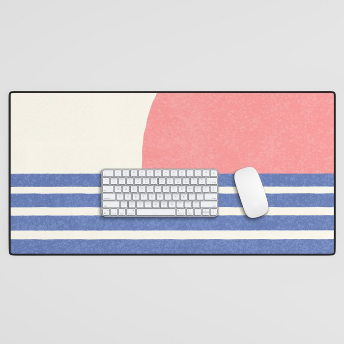 Beach Horizon Lines pink blue Desk Mat Gallery Image 1
