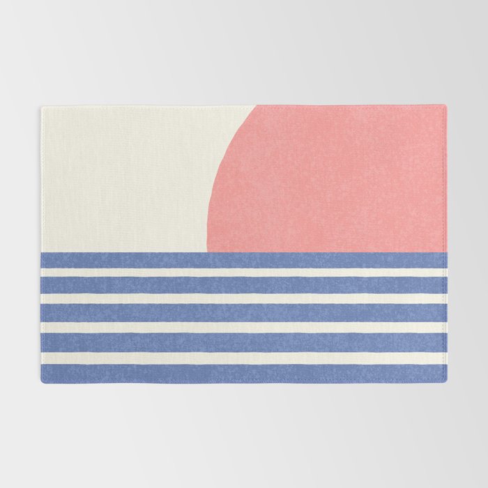 Beach Horizon Lines pink blue Rug Gallery Image 2