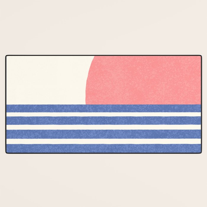 Beach Horizon Lines pink blue Desk Mat Gallery Image 3