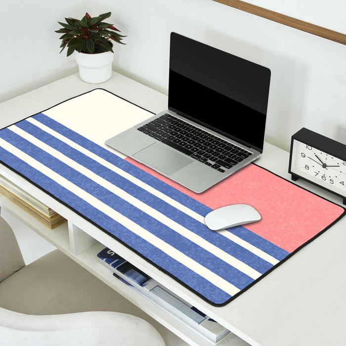 Beach Horizon Lines pink blue Desk Mat Gallery Image 2