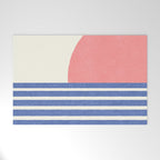 Beach Horizon Lines pink blue Welcome Mat Gallery Image 1