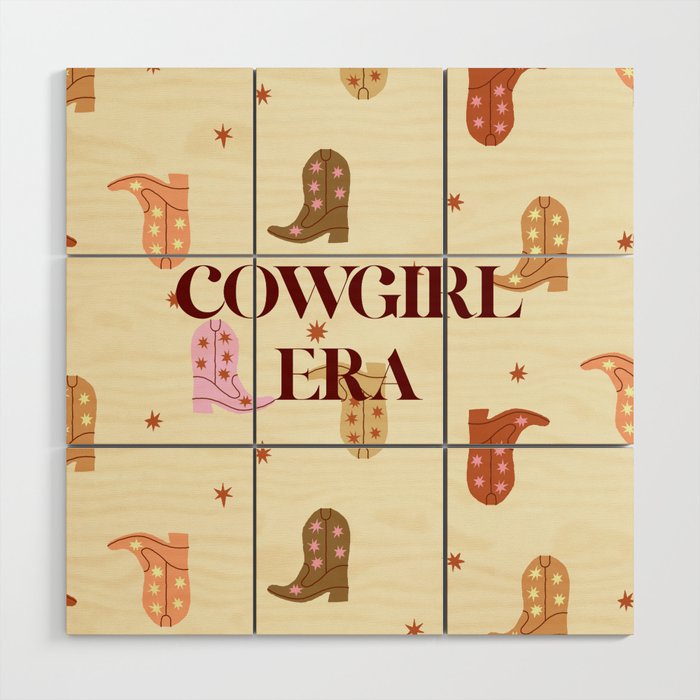Cowgirl boots pattern Wood Wall Art Gallery Image 1