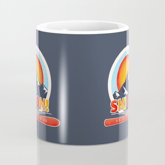 SKI ON! retro badge Coffee Mug Gallery Image 4