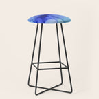 Blue Floral Abstract Ink Stool Gallery Image 1