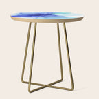Blue Floral Abstract Ink Side Table Gallery Image 1