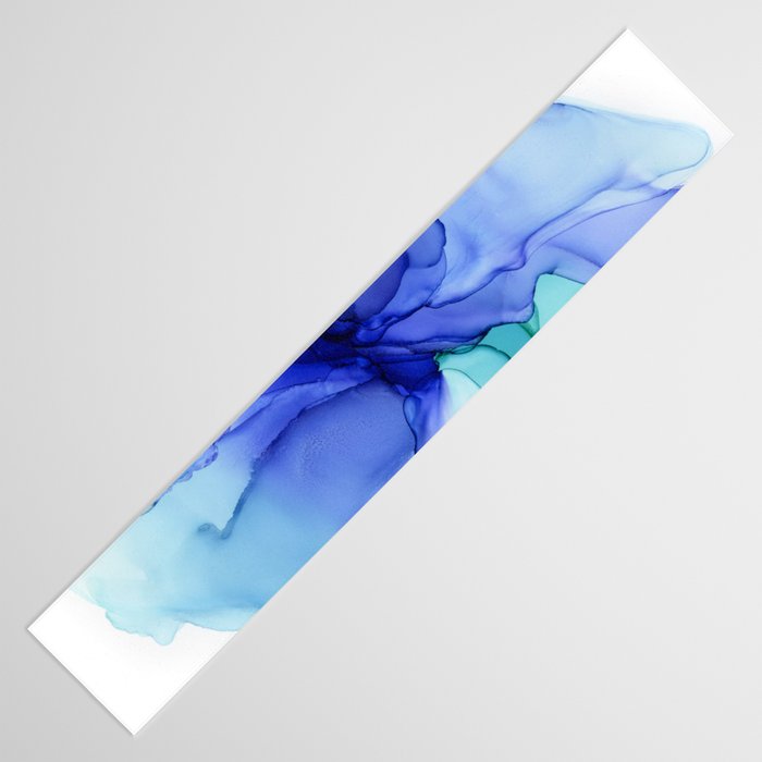 Blue Floral Abstract Ink Table Runner Gallery Image 3