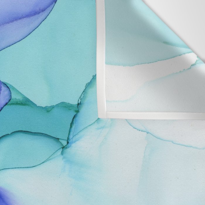 Blue Floral Abstract Ink Wall Tapestry Gallery Image 3