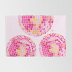 Disco Balls Illustration (Pink/Yellow Palette) Rug Gallery Image 2