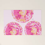 Disco Balls Illustration (Pink/Yellow Palette) Welcome Mat Gallery Image 1