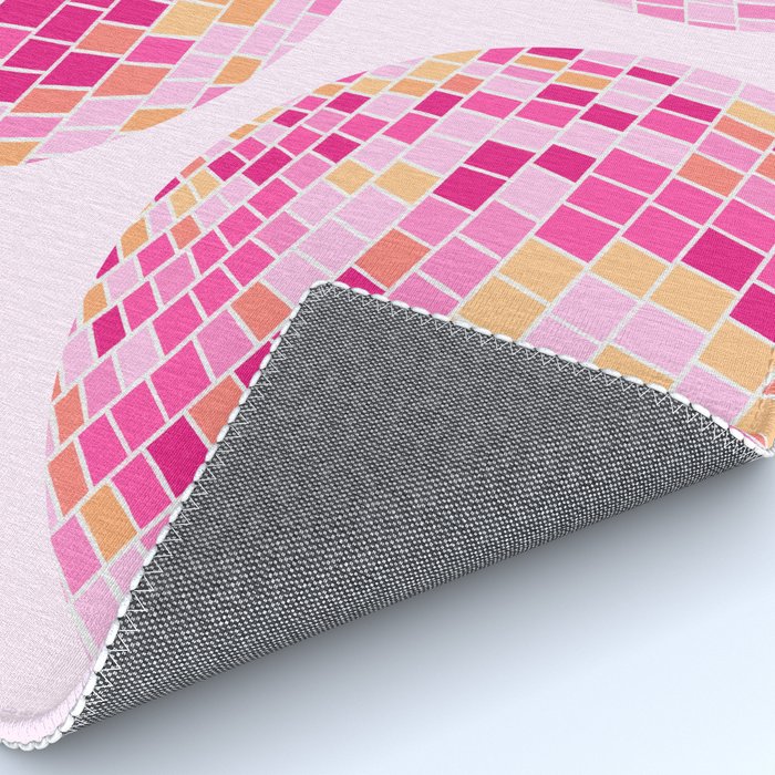 Disco Balls Illustration (Pink/Yellow Palette) Rug Gallery Image 4