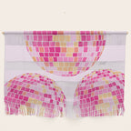 Disco Balls Illustration (Pink/Yellow Palette) Wall Hanging Gallery Image 1