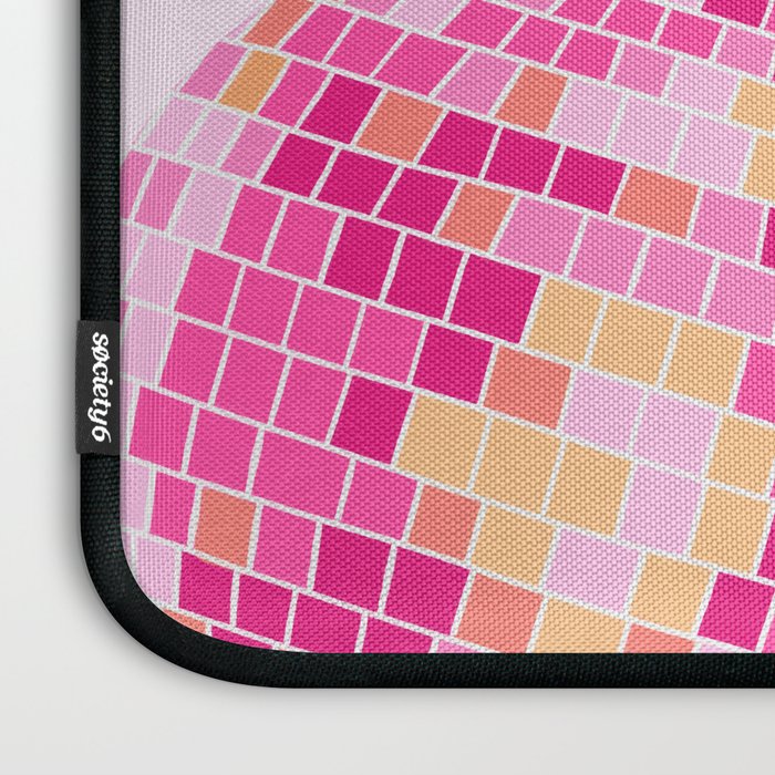 Disco Balls Illustration (Pink/Yellow Palette) Laptop Sleeve Gallery Image 3