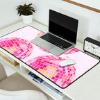 Disco Balls Illustration (Pink/Yellow Palette) Desk Mat Gallery Image 2