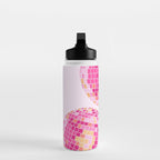 Disco Balls Illustration (Pink/Yellow Palette) Water Bottle Gallery Image 3
