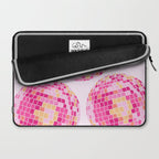 Disco Balls Illustration (Pink/Yellow Palette) Laptop Sleeve Gallery Image 2