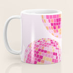 Disco Balls Illustration (Pink/Yellow Palette) Coffee Mug Gallery Image 3