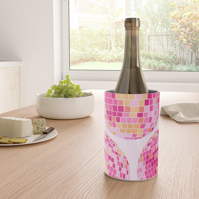 Disco Balls Illustration (Pink/Yellow Palette) Wine Chiller Gallery Image 4