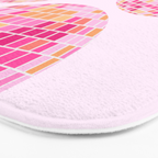 Disco Balls Illustration (Pink/Yellow Palette) Bath Mat Gallery Image 3
