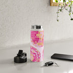 Disco Balls Illustration (Pink/Yellow Palette) Water Bottle Gallery Image 5