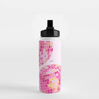 Disco Balls Illustration (Pink/Yellow Palette) Water Bottle Gallery Image 2