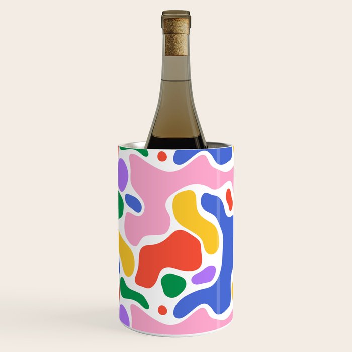 Colorful rainbow organic shape art pattern Wine Chiller Gallery Image 2