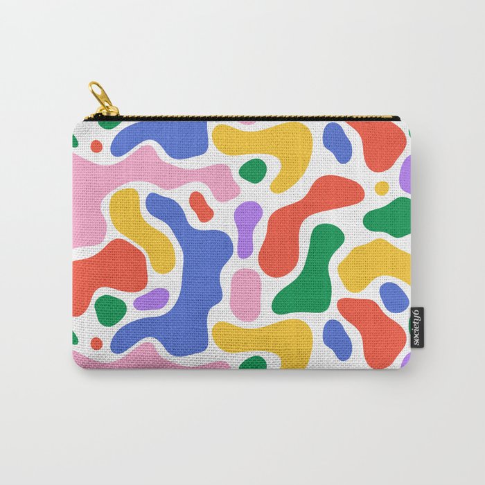 Colorful rainbow organic shape art pattern Carry All Pouch Gallery Image 1