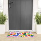 Colorful rainbow organic shape art pattern Welcome Mat Gallery Image 3