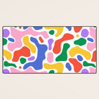 Colorful rainbow organic shape art pattern Desk Mat Gallery Image 3