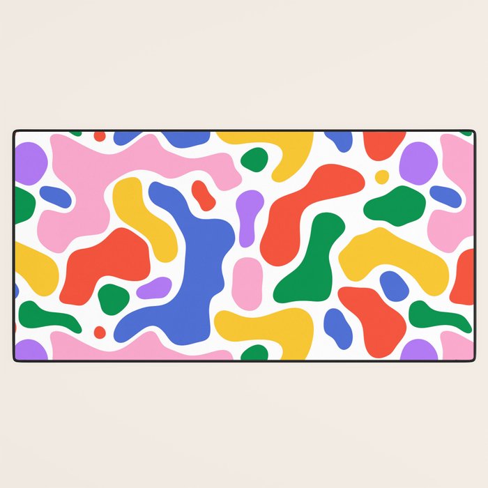 Colorful rainbow organic shape art pattern Desk Mat Gallery Image 3