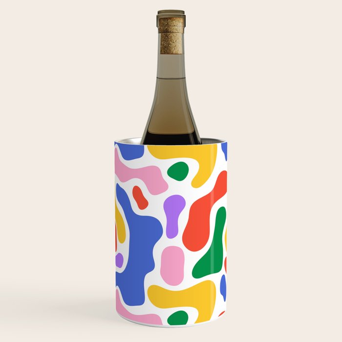 Colorful rainbow organic shape art pattern Wine Chiller Gallery Image 1