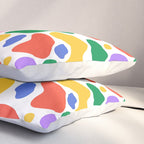 Colorful rainbow organic shape art pattern Pillow Sham Gallery Image 3