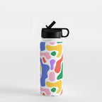 Colorful rainbow organic shape art pattern Water Bottle Gallery Image 1