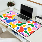 Colorful rainbow organic shape art pattern Desk Mat Gallery Image 2