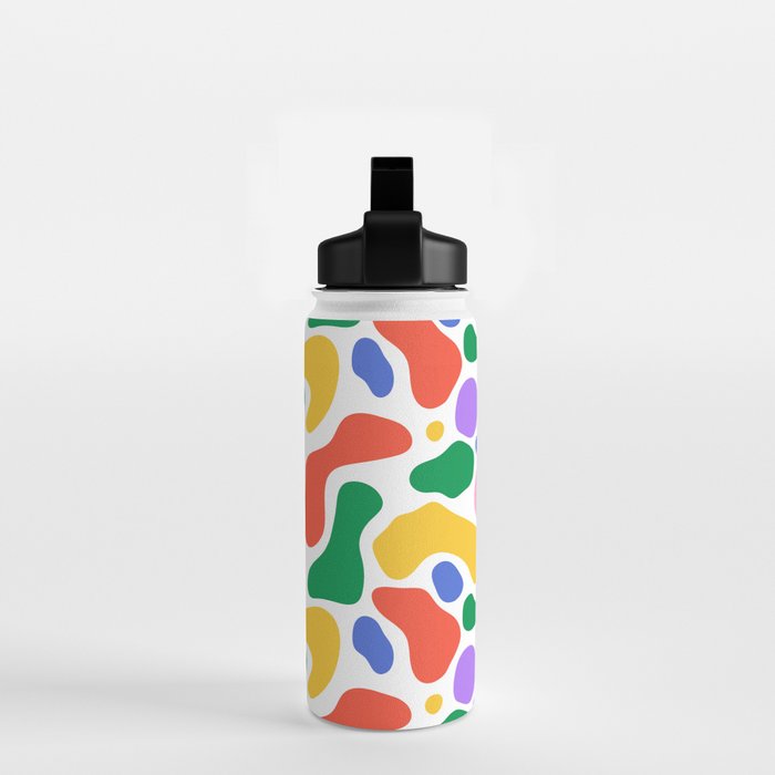 Colorful rainbow organic shape art pattern Water Bottle Gallery Image 2