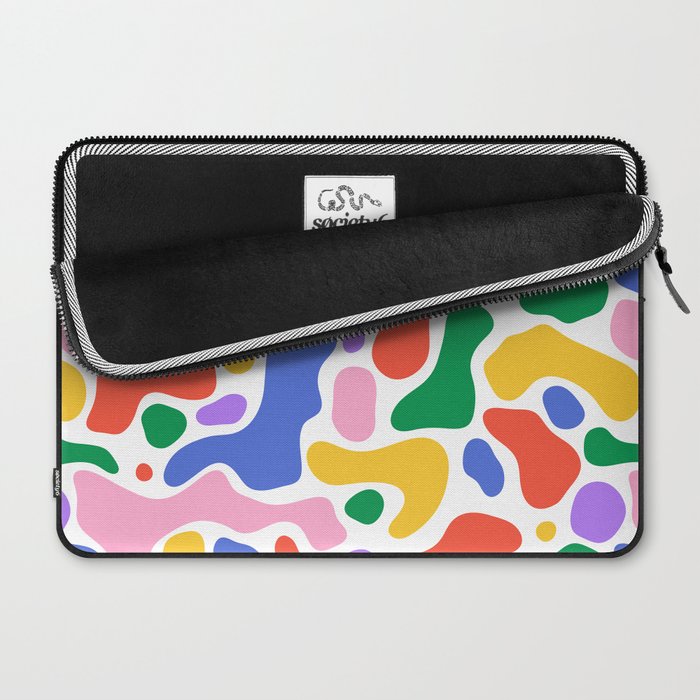 Colorful rainbow organic shape art pattern Laptop Sleeve Gallery Image 2