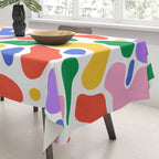 Colorful rainbow organic shape art pattern Tablecloth Gallery Image 3