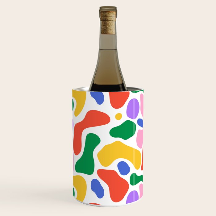 Colorful rainbow organic shape art pattern Wine Chiller Gallery Image 3