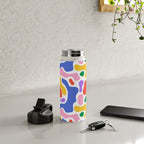 Colorful rainbow organic shape art pattern Water Bottle Gallery Image 4