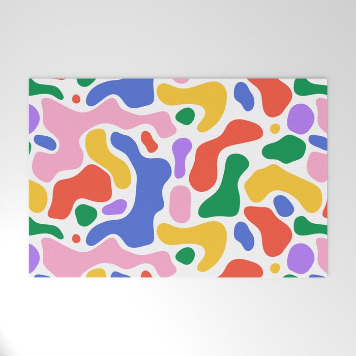 Colorful rainbow organic shape art pattern Welcome Mat Gallery Image 1