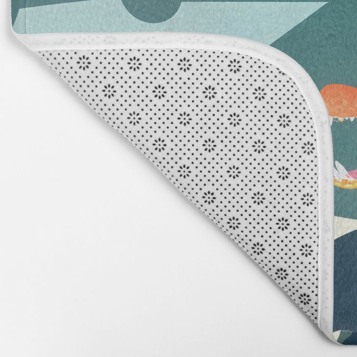 Three Crocodiles_Wildlife Jungle Animals Forest_Whimsical Scary Quirky Crocs_Eclectic Tropical Bath Mat Gallery Image 2
