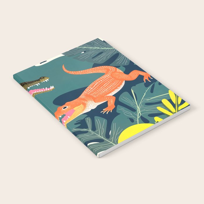 Three Crocodiles_Wildlife Jungle Animals Forest_Whimsical Scary Quirky Crocs_Eclectic Tropical Notebook Gallery Image 2