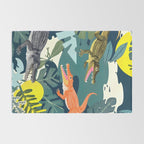 Three Crocodiles_Wildlife Jungle Animals Forest_Whimsical Scary Quirky Crocs_Eclectic Tropical Rug Gallery Image 2
