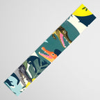 Three Crocodiles_Wildlife Jungle Animals Forest_Whimsical Scary Quirky Crocs_Eclectic Tropical Table Runner Gallery Image 3