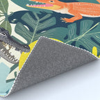 Three Crocodiles_Wildlife Jungle Animals Forest_Whimsical Scary Quirky Crocs_Eclectic Tropical Rug Gallery Image 4
