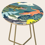 Three Crocodiles_Wildlife Jungle Animals Forest_Whimsical Scary Quirky Crocs_Eclectic Tropical Side Table Gallery Image 2