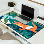 Three Crocodiles_Wildlife Jungle Animals Forest_Whimsical Scary Quirky Crocs_Eclectic Tropical Desk Mat Gallery Image 2