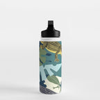 Three Crocodiles_Wildlife Jungle Animals Forest_Whimsical Scary Quirky Crocs_Eclectic Tropical Water Bottle Gallery Image 3