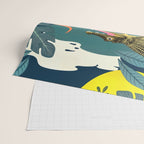 Three Crocodiles_Wildlife Jungle Animals Forest_Whimsical Scary Quirky Crocs_Eclectic Tropical Wrapping Paper Gallery Image 2